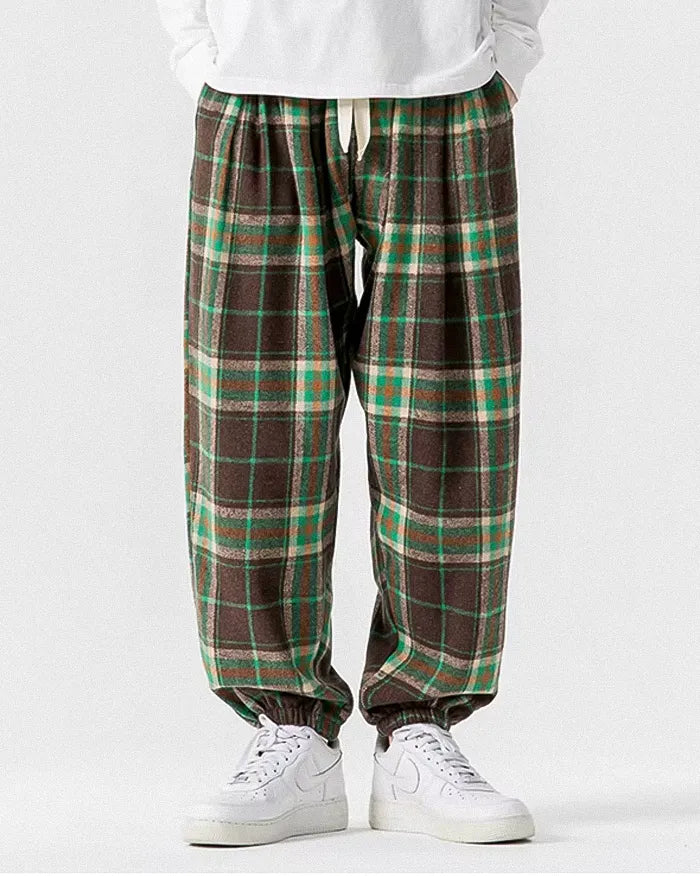 Retro Plaid Pants ’Goyama’ - TECHWEAR STORM™