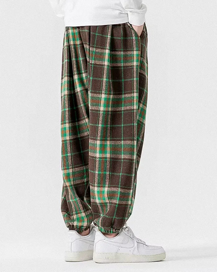 Retro Plaid Pants ’Goyama’ - TECHWEAR STORM™