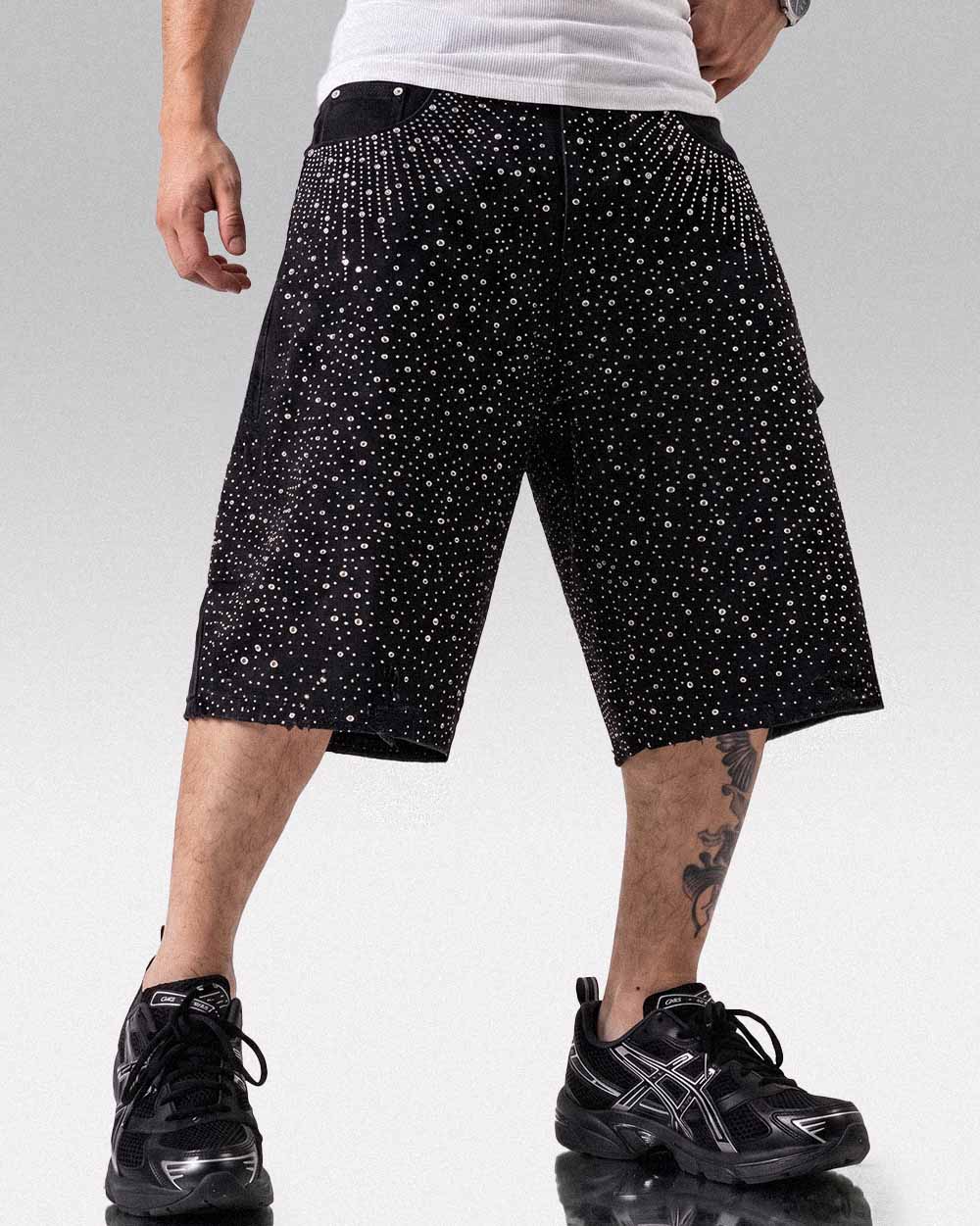 Rhinestone jorts ’Zekaka’ - black / M