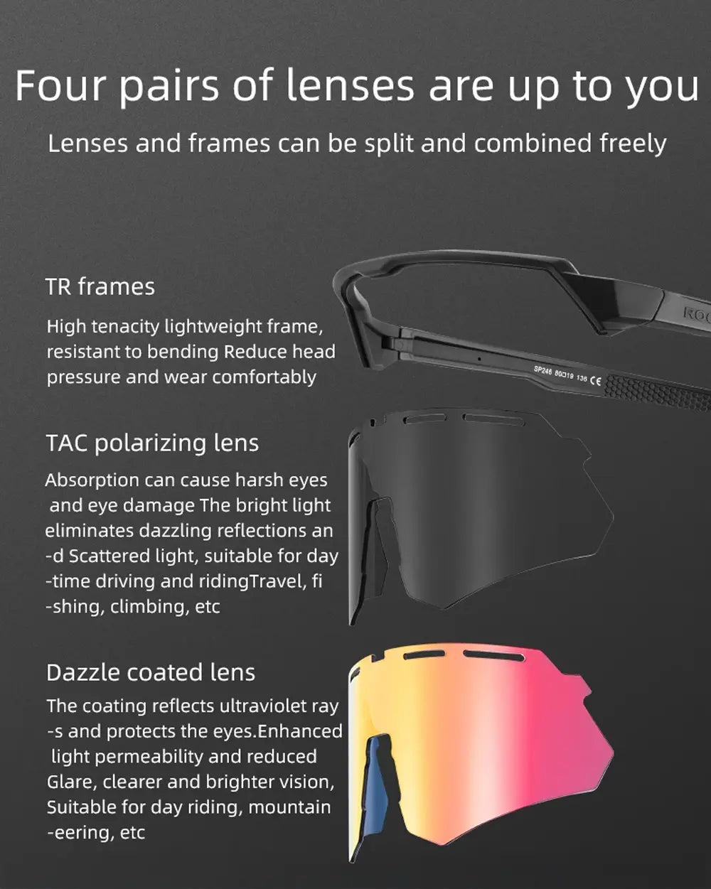 Sunglasses with interchangeable lenses ’Recon’