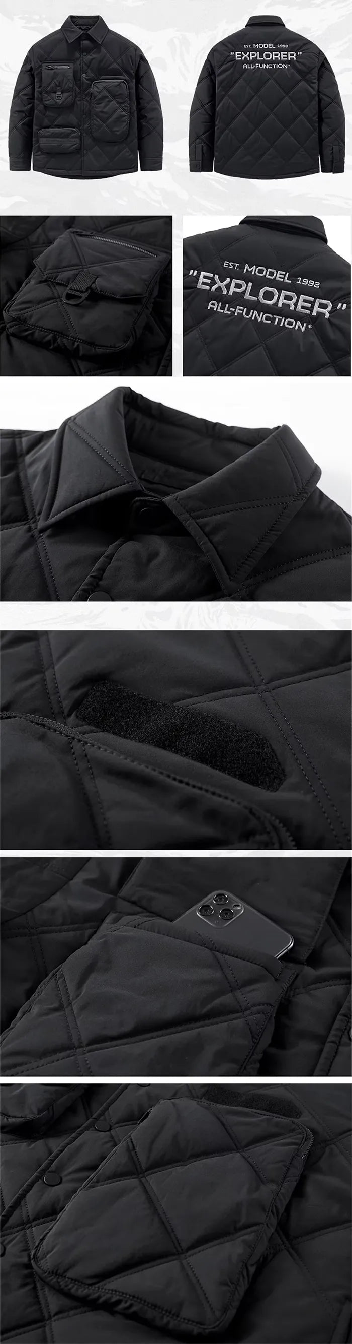 details of the Techwear Padded Jacket "Bihiro"