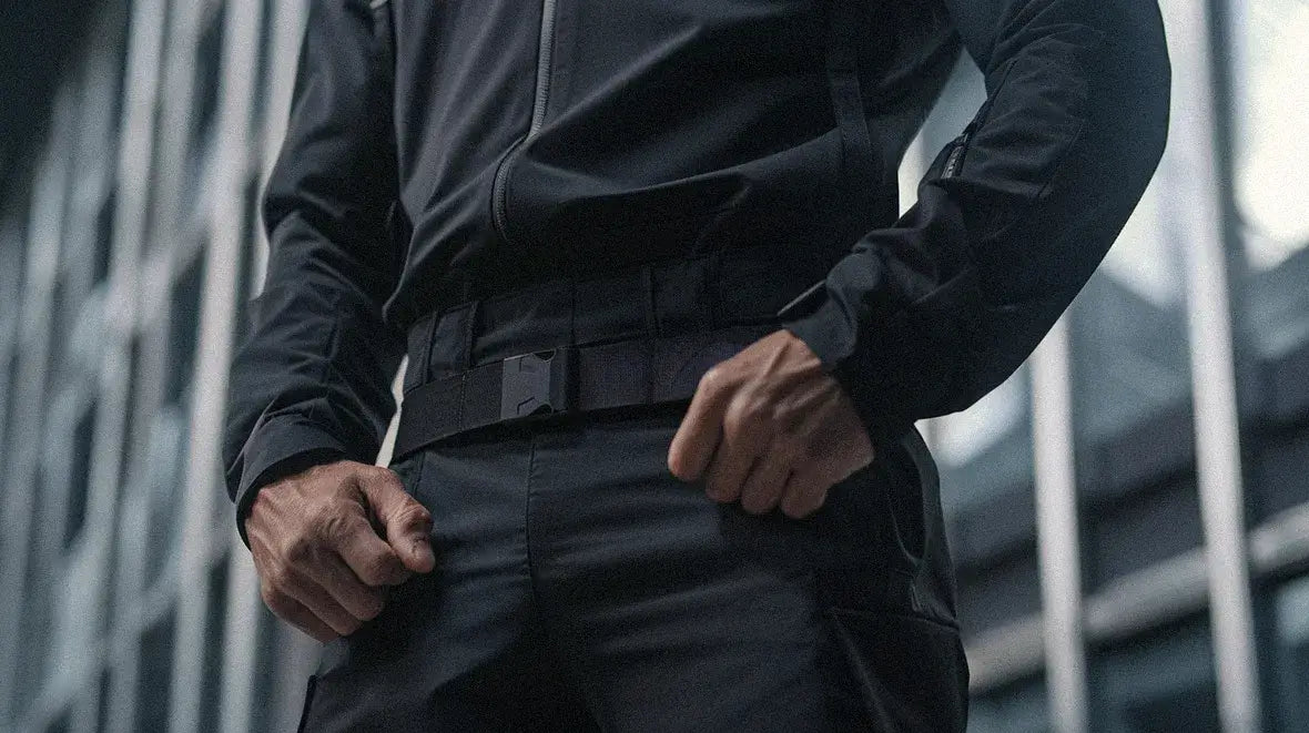 man wearing a techwear belt