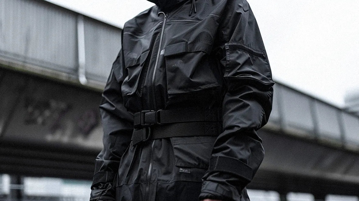 a man wearing a techwear belt