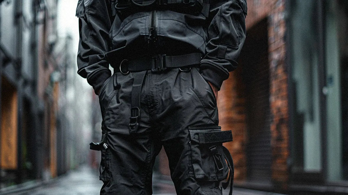 man wearing a techwear belt