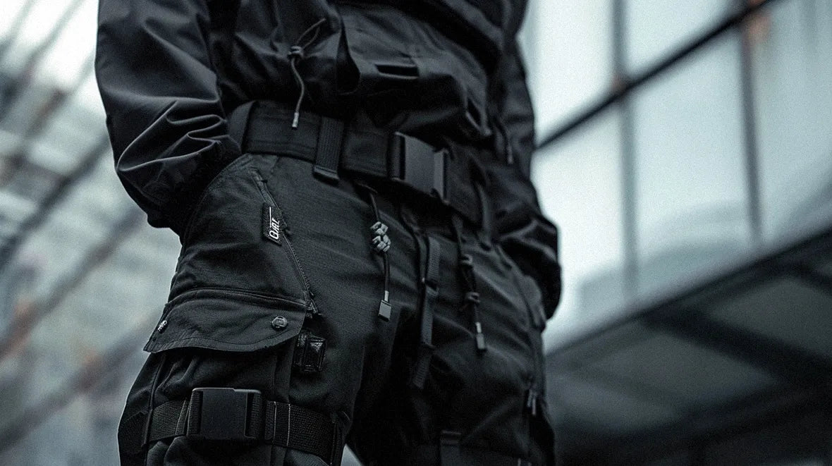 man wearing a techwear belt