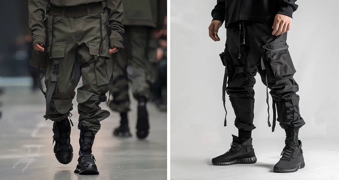 two techwear cargo pants