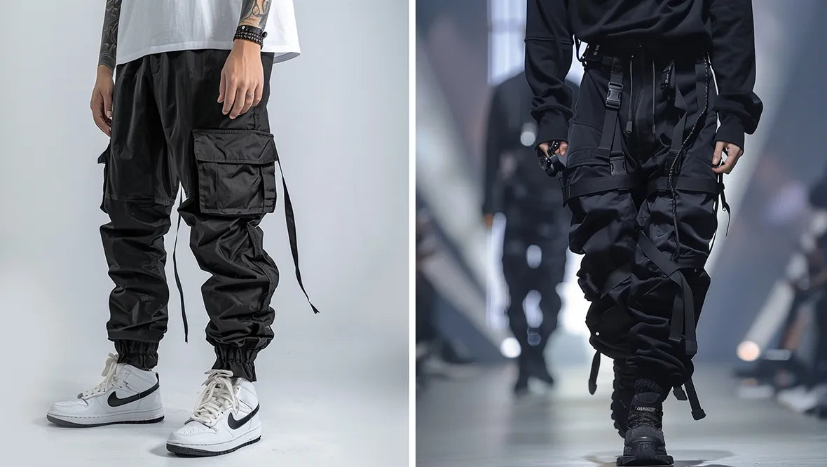 two amazing techwear cargo pants