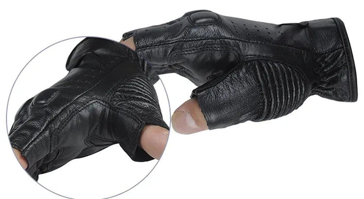 Leather Fingerless Gloves "Bukyo"