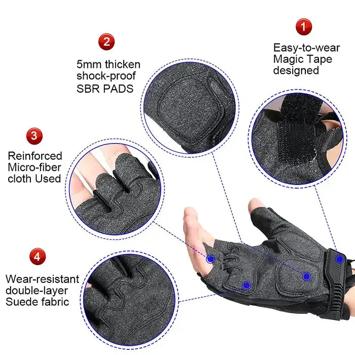 functions of Techwear Fingerless Gloves "Sago"