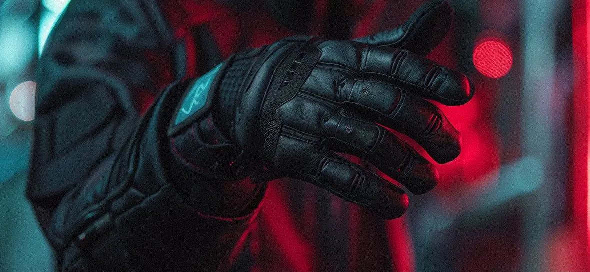 a close shot of techwear gloves