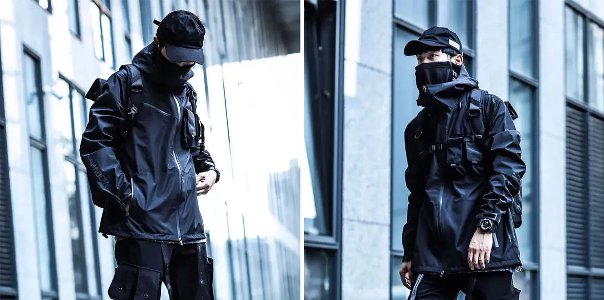 mens in techwear jacket