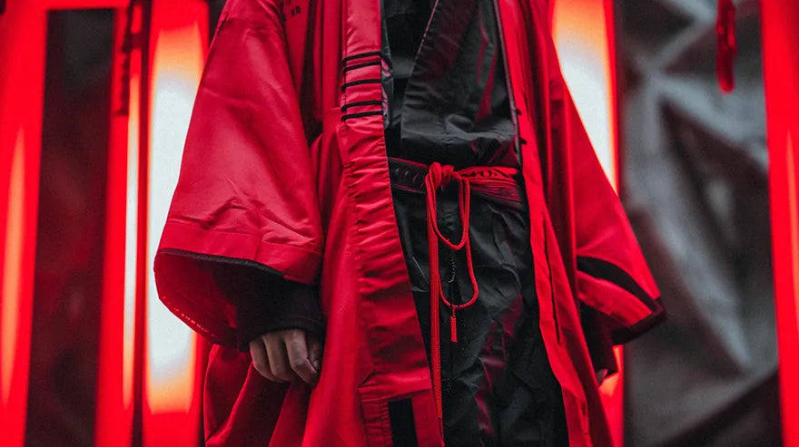 red techwear kimono