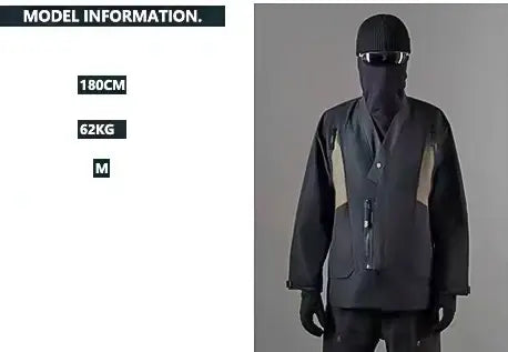size guide of the Men's techwear kimono "Daiki"