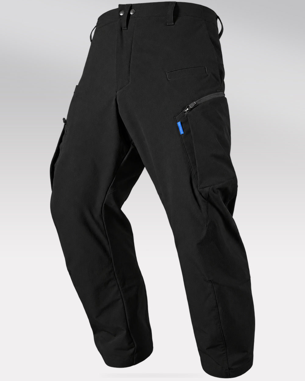 Techwear Pants "Fuki" in black, isolated three-quarter product view