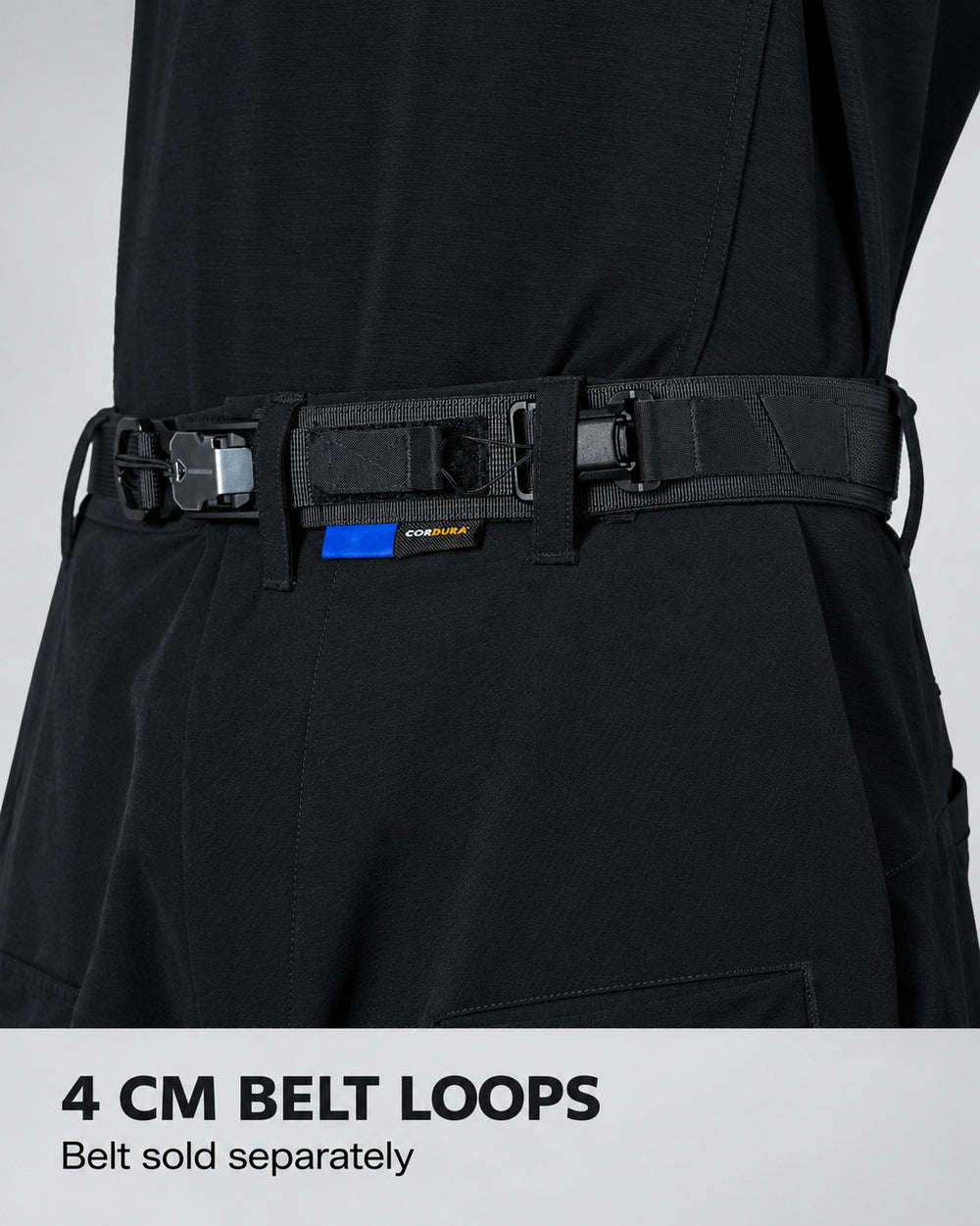 Techwear Pants "Fuki" in black, 4 cm belt loops, belt sold separately