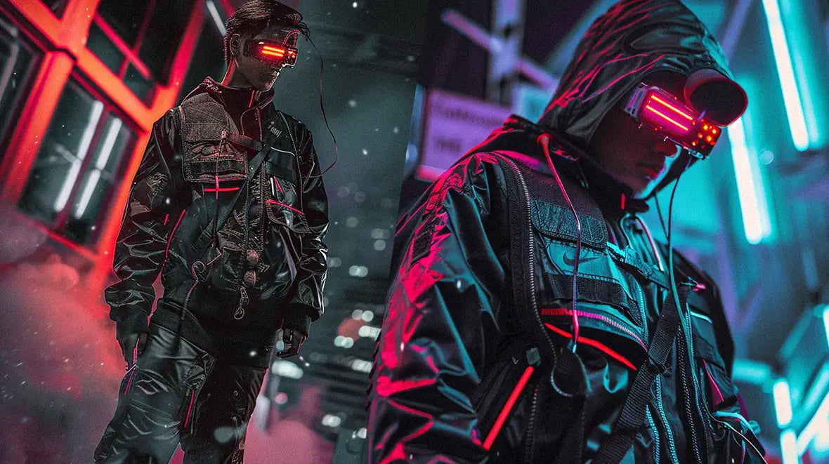 man in cyberpunk outfit