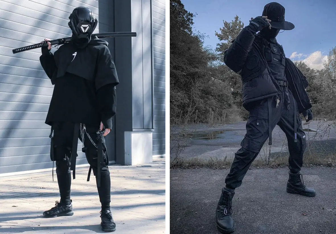 two men in techwear style