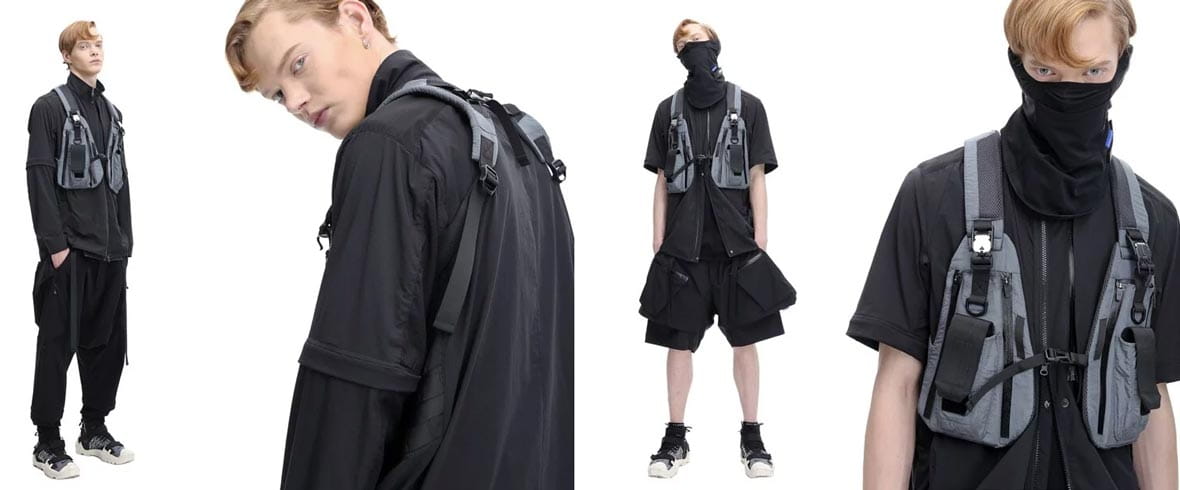 men wearing a techwear vest