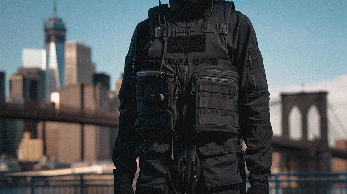 a techwear outfit with a tactical vest