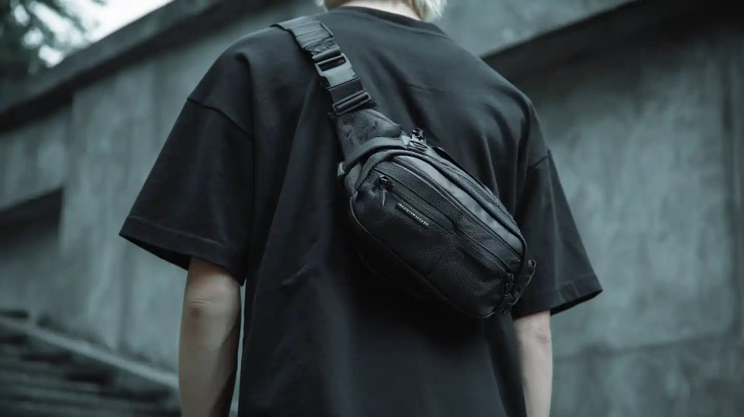 man wearing a shoulder bag