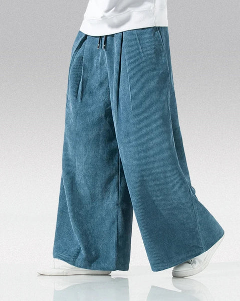 Velvet wide leg japanese pants 