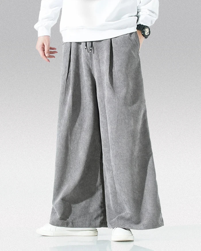 Velvet wide leg japanese pants ’Shiko’ - TECHWEAR STORM™