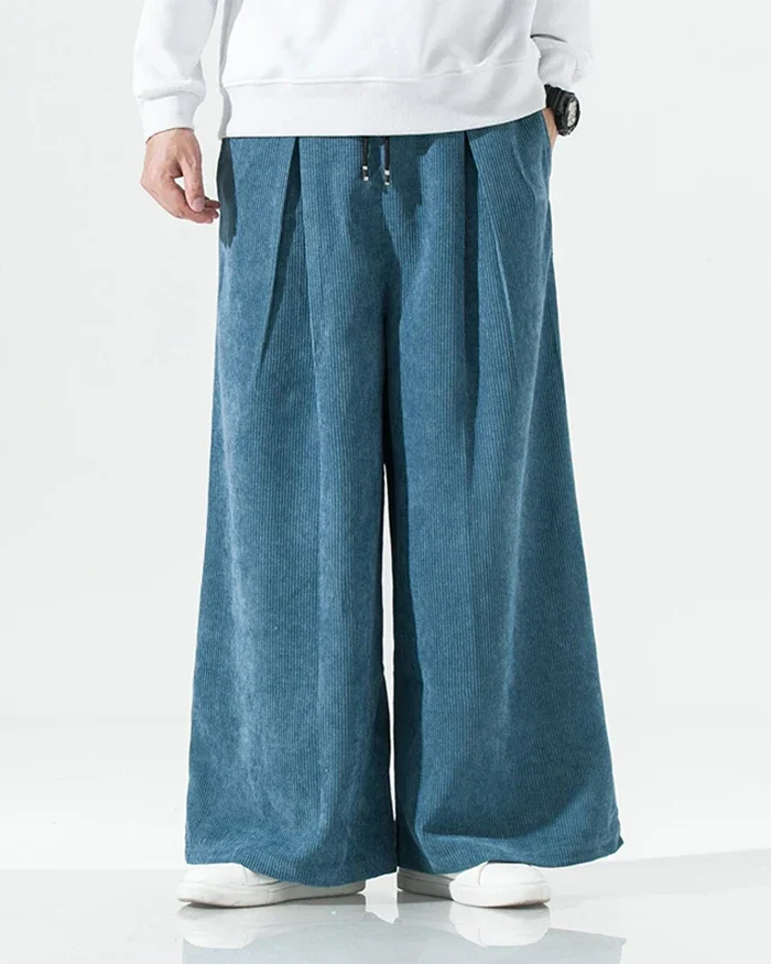 Velvet wide leg japanese pants ’Shiko’ - TECHWEAR STORM™