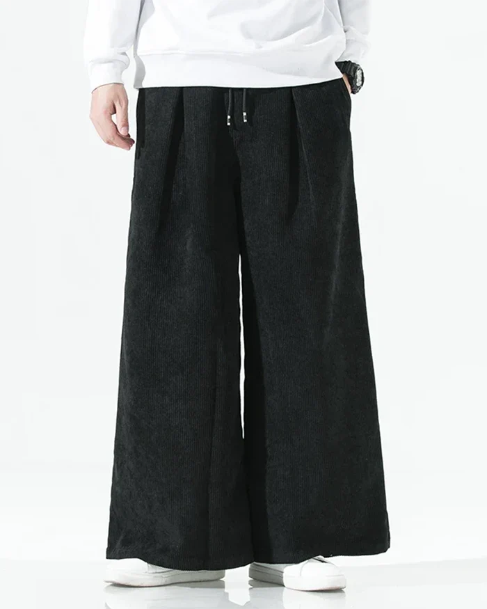 Velvet wide leg japanese pants ’Shiko’ - TECHWEAR STORM™