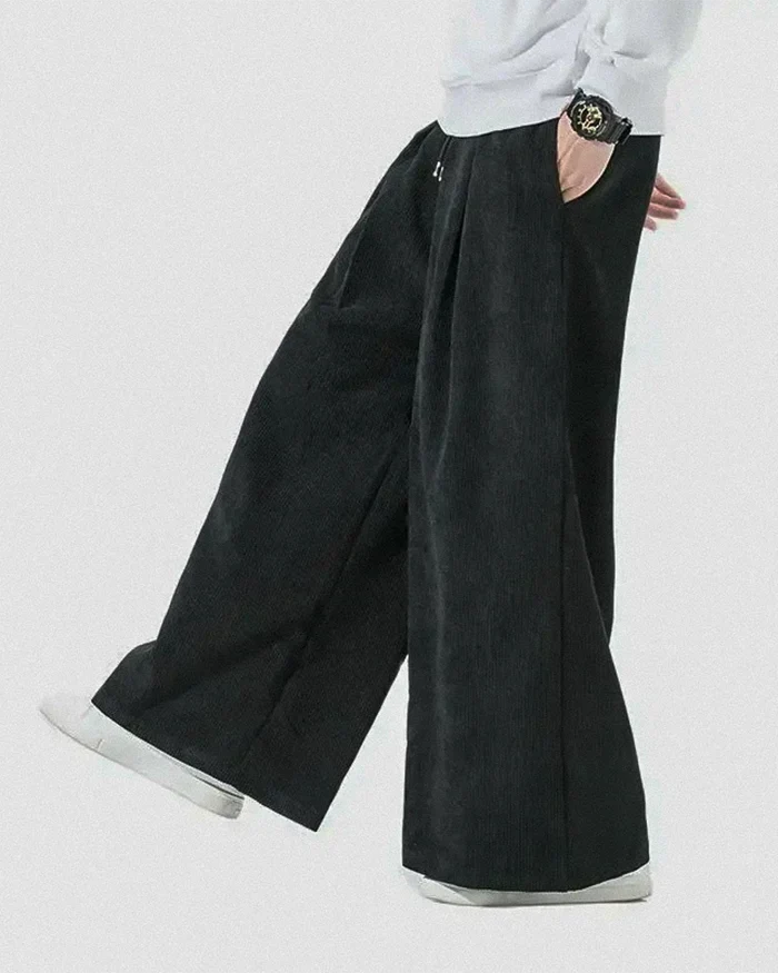 Velvet wide leg japanese pants ’Shiko’ - TECHWEAR STORM™