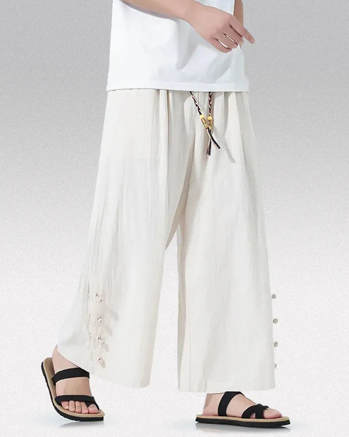 Vintage Wide Leg pants ’Yosen’ - M / Beige