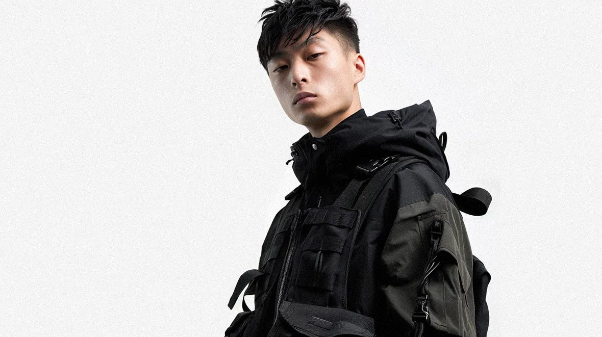 asian man wearing warcore clothing