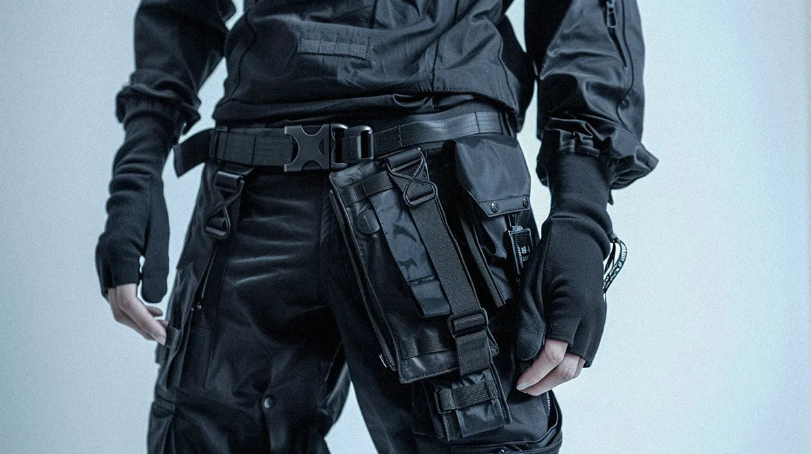 a man wearing a warcore pants