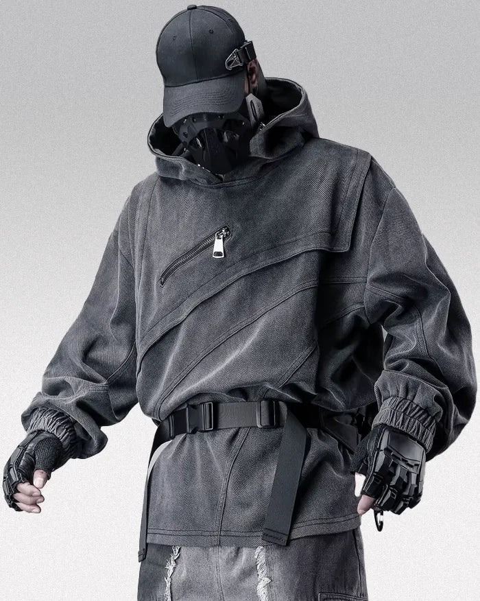 Washed Hoodie ’Kiryu’ - Gray / M