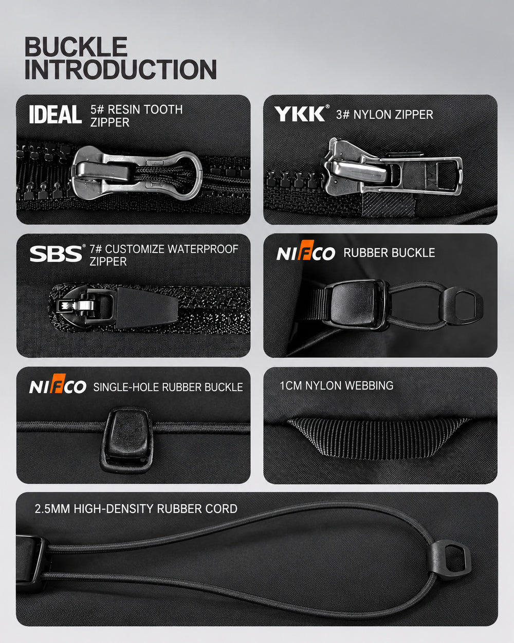 Waterproof Puffer Jacket Hinohe in black - IDEAL YKK SBS and Nifco hardware details
