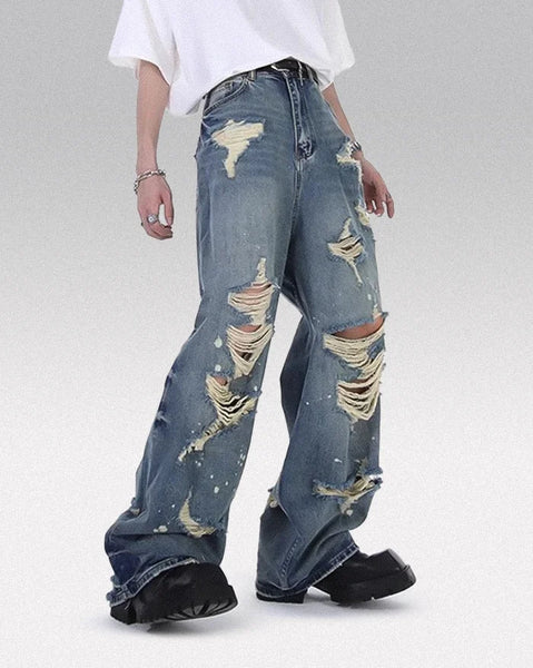 【即決値下げ可】 Y2K Destroy Super wide Denim. Wide leg jeans Y2k 
