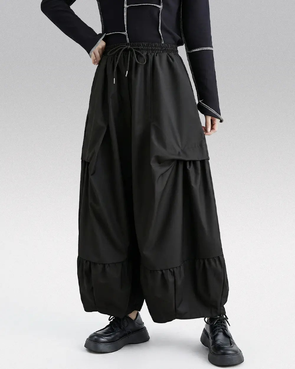 Wide legs pants for women ’Fukuchi’ - One Size