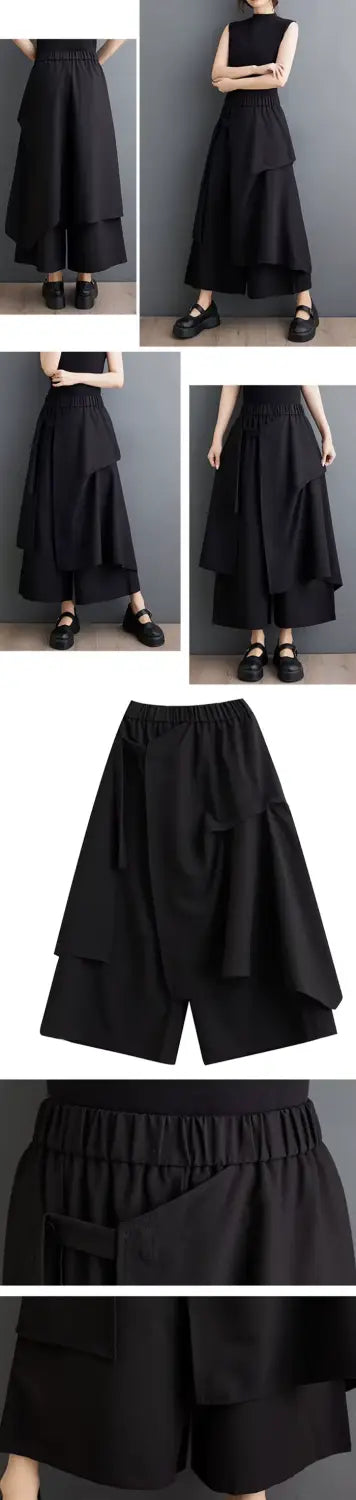 Women's double layered hakama pants "Yami"