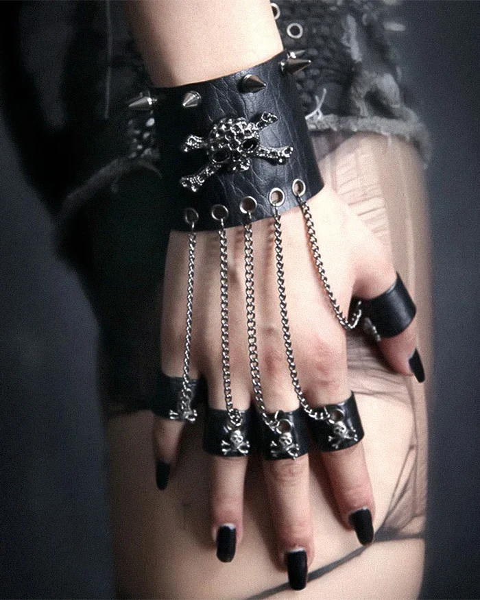 Women Skull bracelet glove