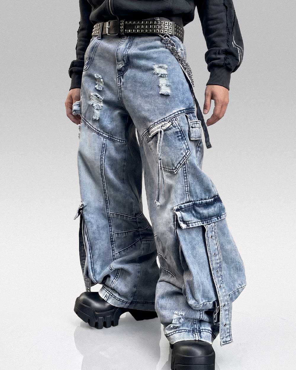 Y2k aesthetic jeans ’Hakusan’