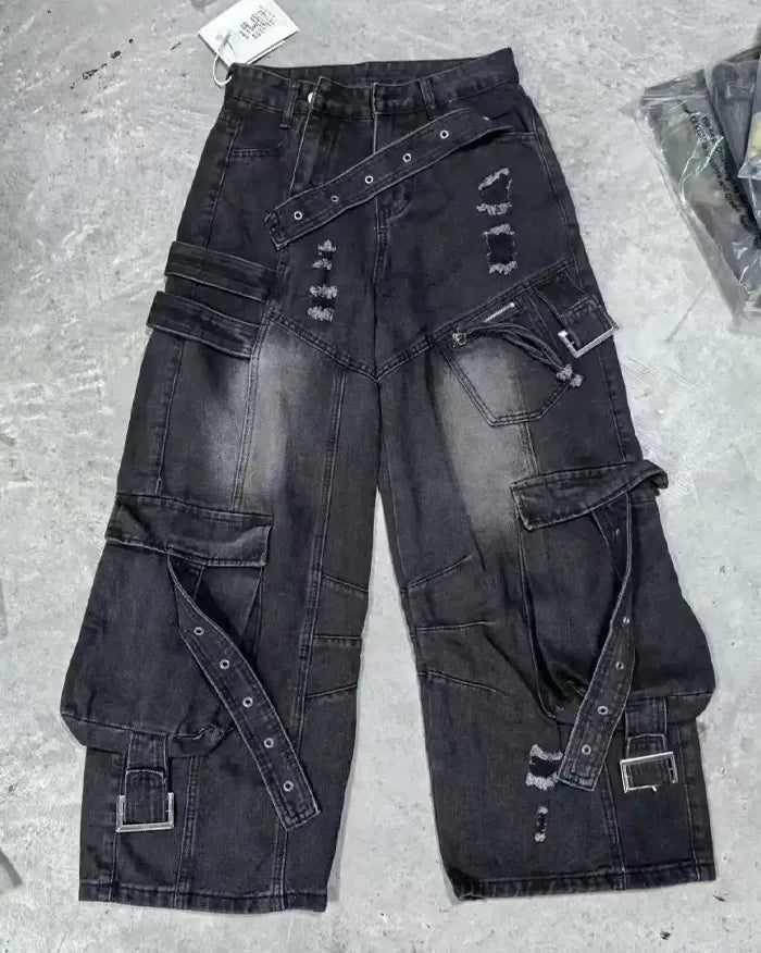 Y2k aesthetic jeans ’Hakusan’