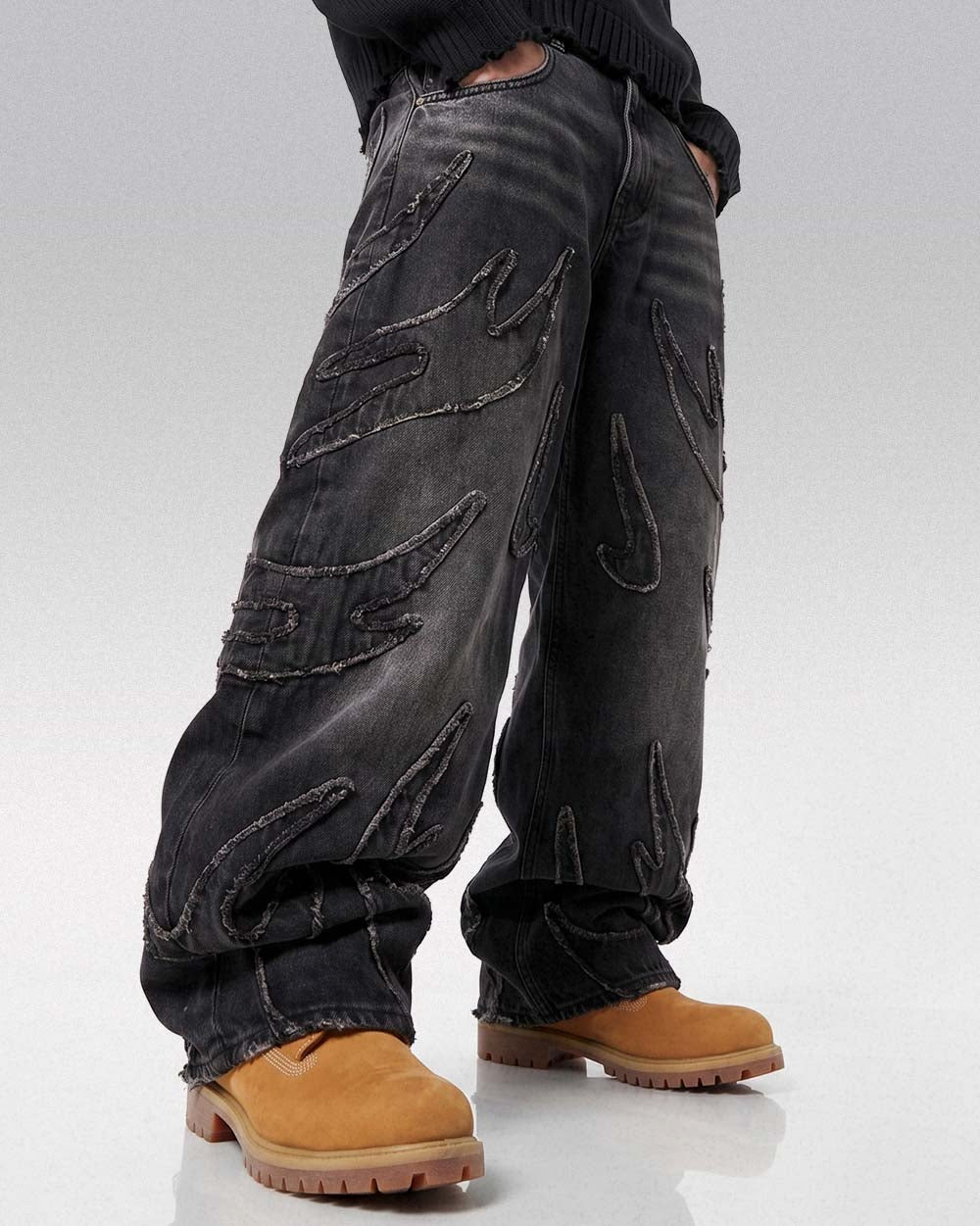 Y2k baggy jeans ’Yabu’ - Black / M