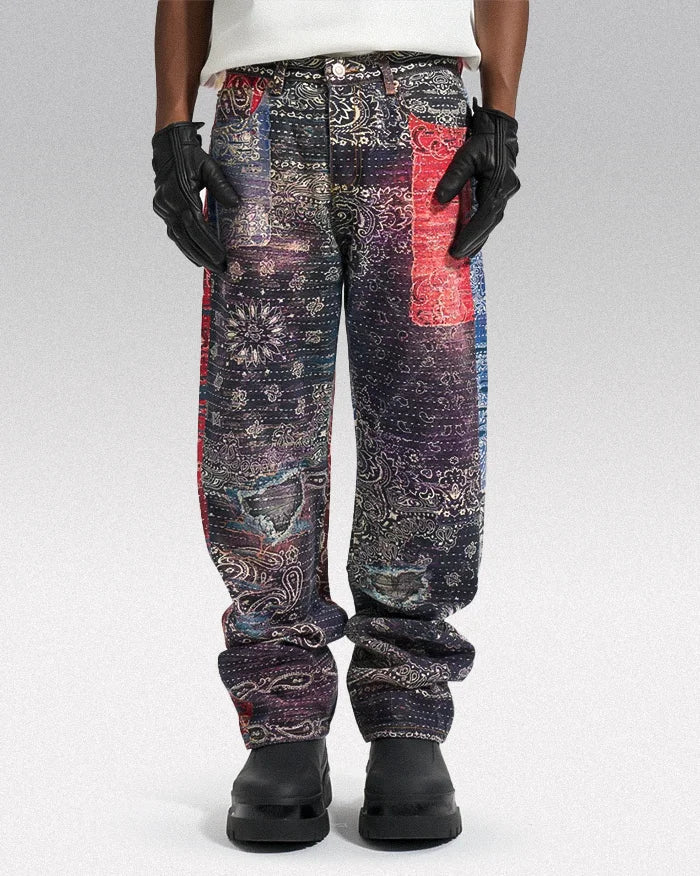 y2k graphic jeans mens ’Kunato’ - TECHWEAR STORM™