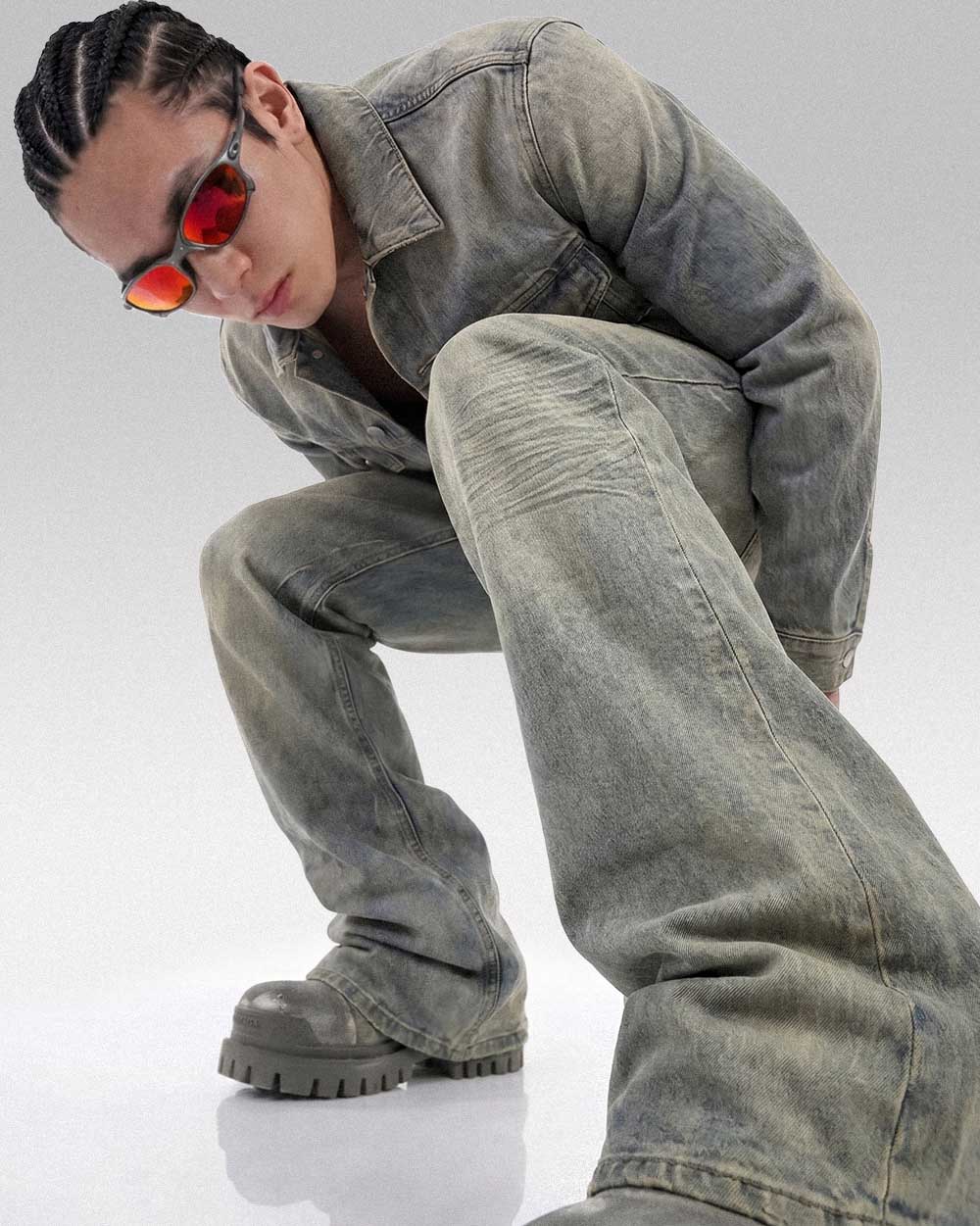 Y2k grey jeans 