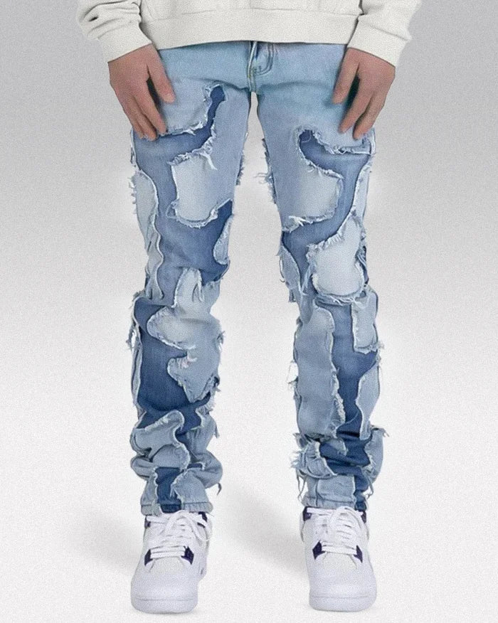 Y2k patchwork jeans ’Rugawa’ - TECHWEAR STORM™