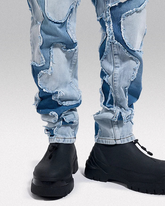 Y2k patchwork jeans ’Rugawa’ - TECHWEAR STORM™