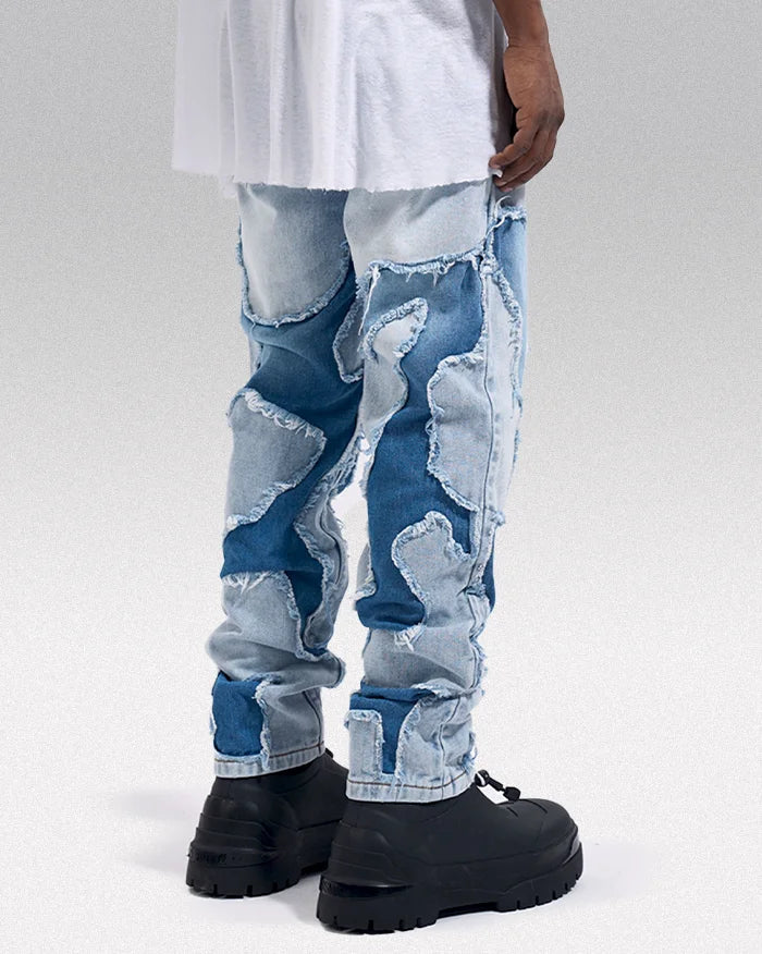 Y2k patchwork jeans ’Rugawa’ - TECHWEAR STORM™