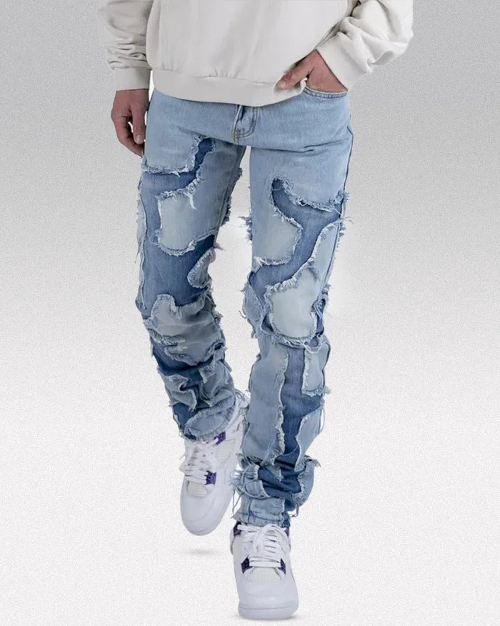 Y2k patchwork jeans ’Rugawa’ - TECHWEAR STORM™