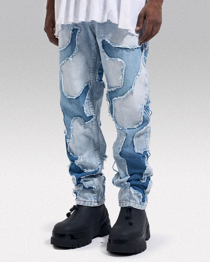 Y2k patchwork jeans ’Rugawa’ - TECHWEAR STORM™