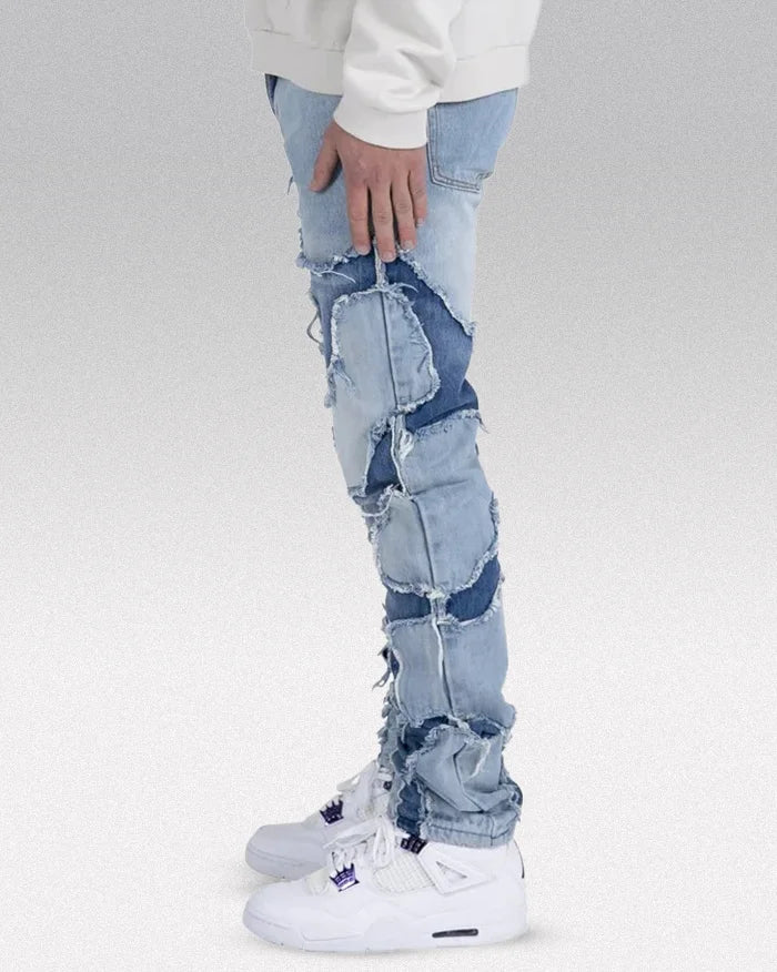 Y2k patchwork jeans ’Rugawa’ - TECHWEAR STORM™