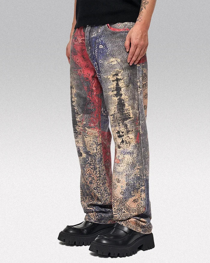 Y2k printed jeans ’Ryu’ - TECHWEAR STORM™